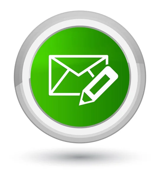 Editar ícone de e-mail botão redondo verde principal — Fotografia de Stock