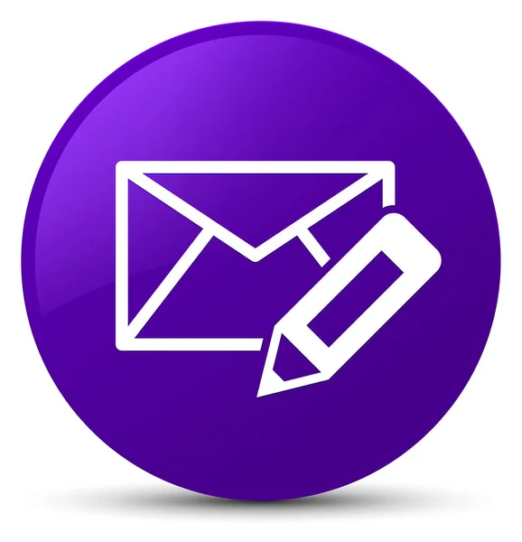 Редактировать значок электронной почты фиолетовая круглая кнопка — стоковое фото