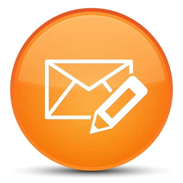 Edytować przycisk okrągły pomarańczowy ikonę specjalne e-mail — Zdjęcie stockowe