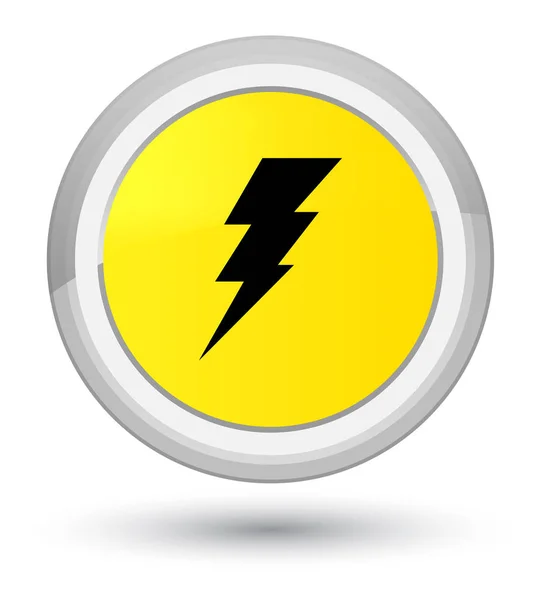 Желтая кнопка значка электричества — стоковое фото