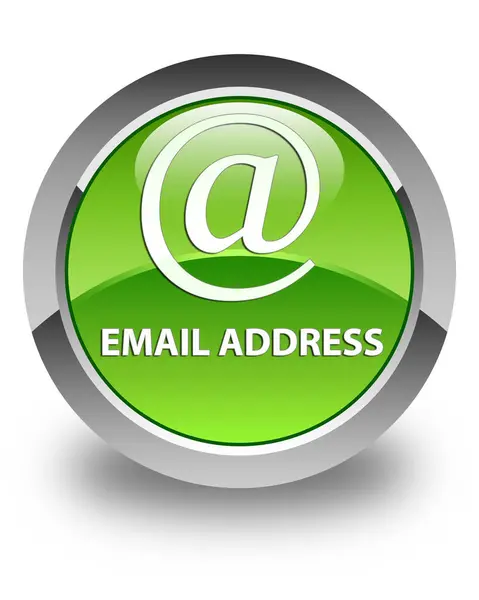 Adresse e-mail bouton rond vert brillant — Photo