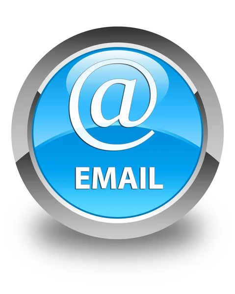 电子邮件 (地址图标) 光泽青色蓝色圆角按钮 — 图库照片