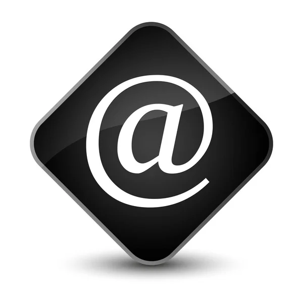 Icono de dirección de correo electrónico elegante botón diamante negro — Foto de Stock
