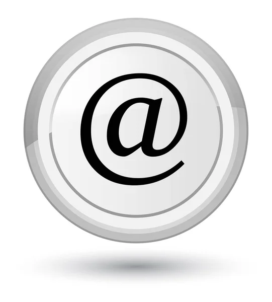 Іконка адреси електронної пошти простої білої круглої кнопки — стокове фото