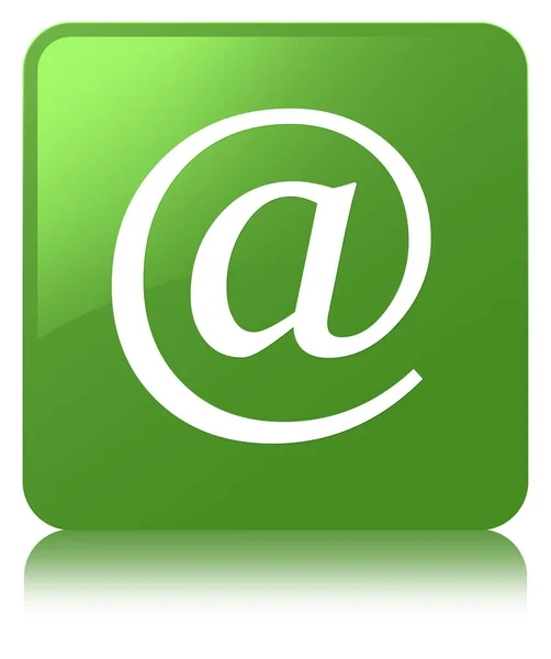 Icono de dirección de correo electrónico botón cuadrado verde suave — Foto de Stock
