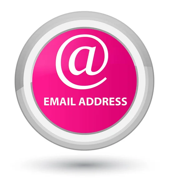 Endereço de e-mail botão redondo rosa primo — Fotografia de Stock