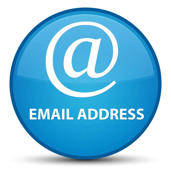 E-mail adres specjalnych cyan niebieski okrągły przycisk — Zdjęcie stockowe