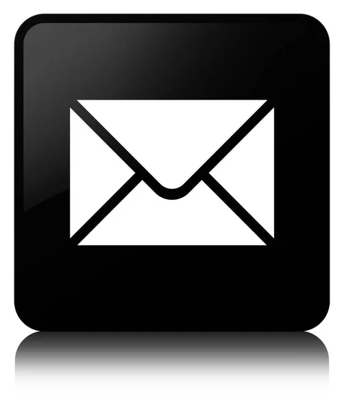 Icono de correo electrónico botón cuadrado negro —  Fotos de Stock