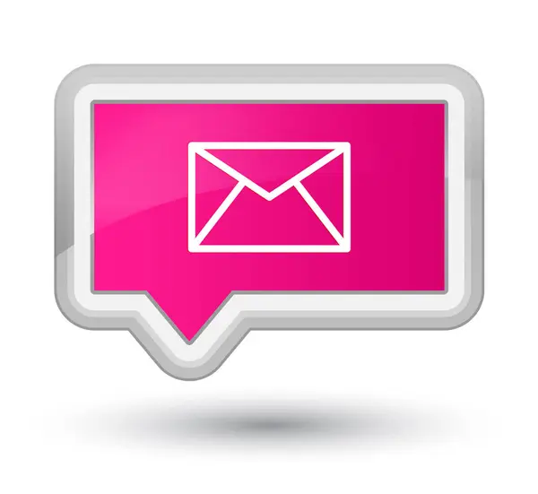 Ícone de e-mail botão de banner rosa primo — Fotografia de Stock