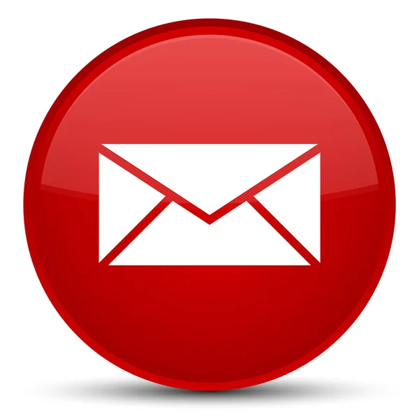 E-posta kutsal kişilerin resmi özel kırmızı yuvarlak düğme — Stok fotoğraf