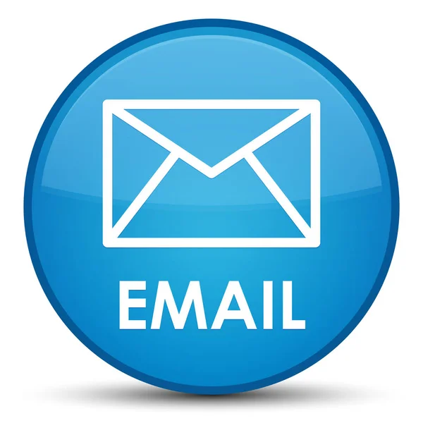 E-posta özel camgöbeği mavi yuvarlak düğmesini — Stok fotoğraf