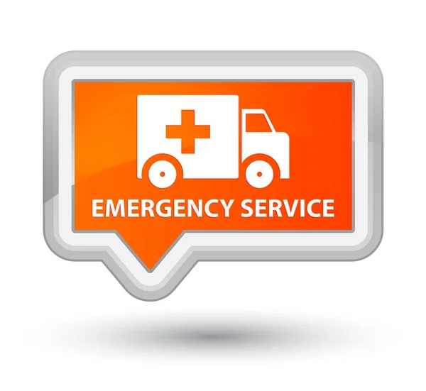 Servizio di emergenza primo pulsante banner arancione — Foto Stock