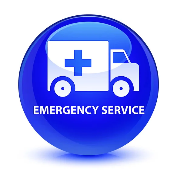 Emergency service glasagtig blå rund knap - Stock-foto
