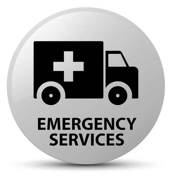 Servicios de emergencia botón redondo blanco — Foto de Stock