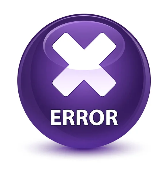 Error (cancelar icono) botón redondo púrpura vidrioso —  Fotos de Stock