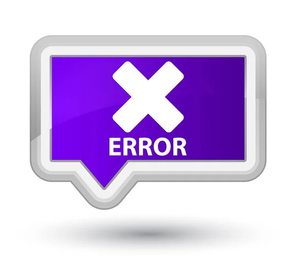 Error (cancel icon) prime purple banner button — Stock Photo, Image