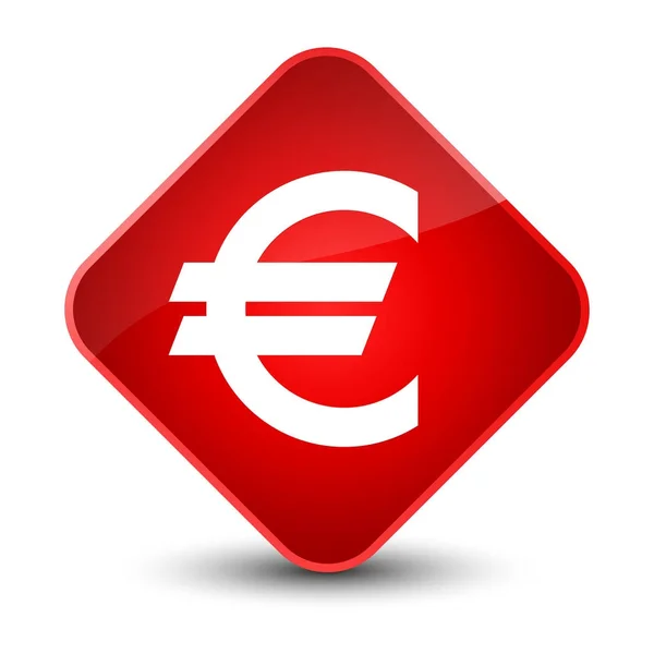 Przycisk czerwony diament elegancki ikona znakiem euro — Zdjęcie stockowe