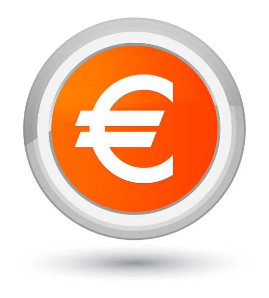 Euro teken pictogram prime oranje ronde knop — Stockfoto