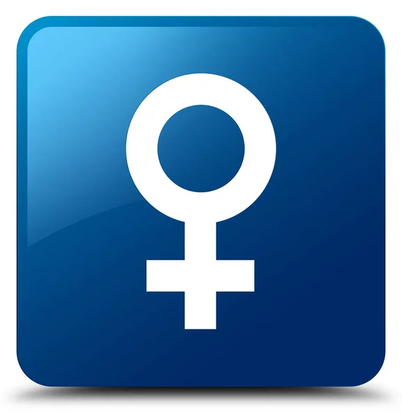 Female sign icon blue square button — Stock Photo, Image