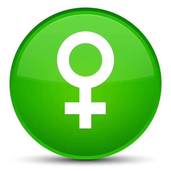 Női jel ikon különleges zöld kerek gomb — Stock Fotó