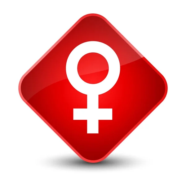 Női jel ikon elegáns piros gyémánt gomb — Stock Fotó