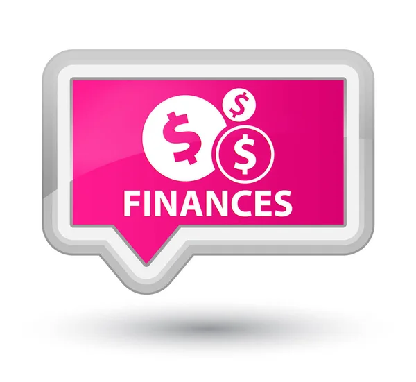 Finanzas (signo del dólar) botón de bandera rosa de primera —  Fotos de Stock
