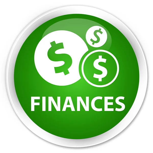 Finanzas (signo del dólar) botón redondo verde premium — Foto de Stock