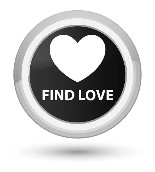 Encontrar amor botão redondo preto primo — Fotografia de Stock