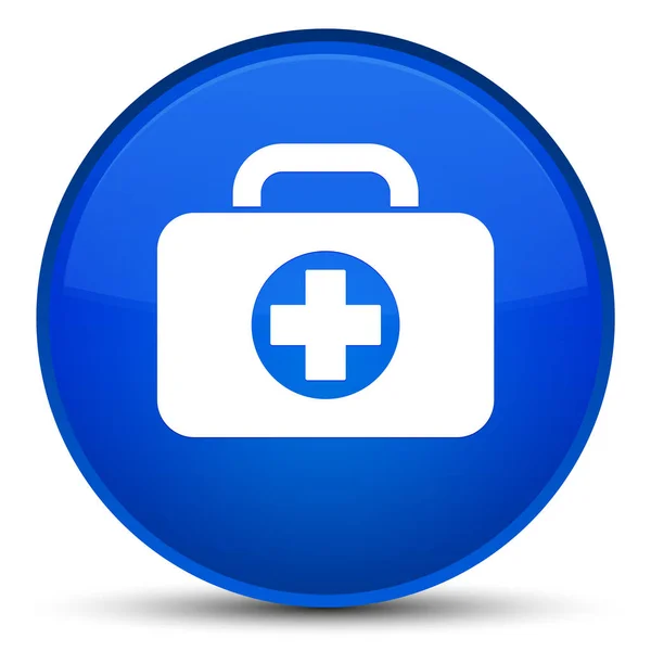 Pierwszej pomocy torbę ikonę specjalne niebieski okrągły przycisk — Zdjęcie stockowe