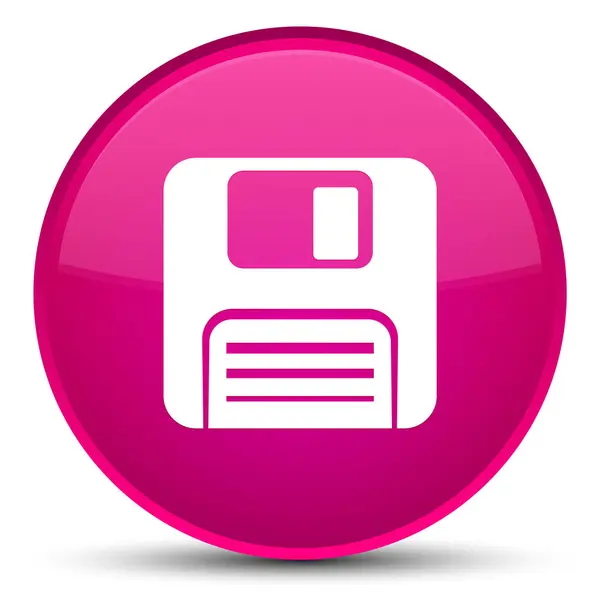 플로피 디스크 아이콘 특별 한 핑크 라운드 버튼 — 스톡 사진