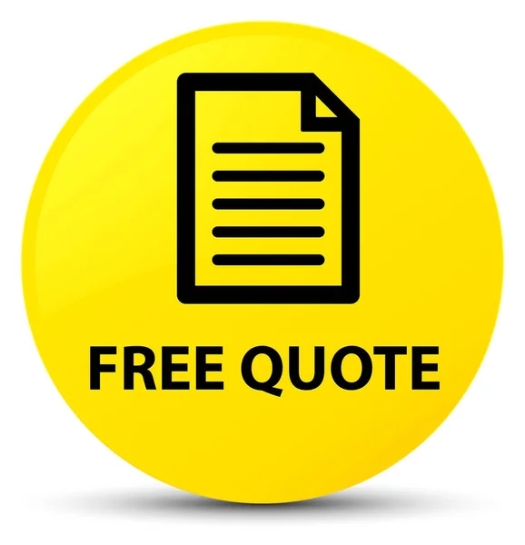 Free quote (page icon) yellow round button — Stock Photo, Image