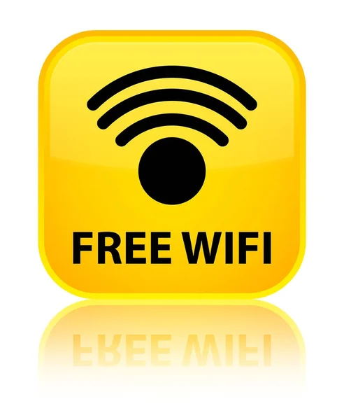 Gratis wifi spezielle gelbe quadratische Taste — Stockfoto