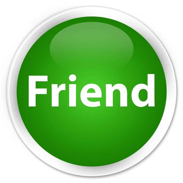 Friend premium green round button — Stock Photo, Image
