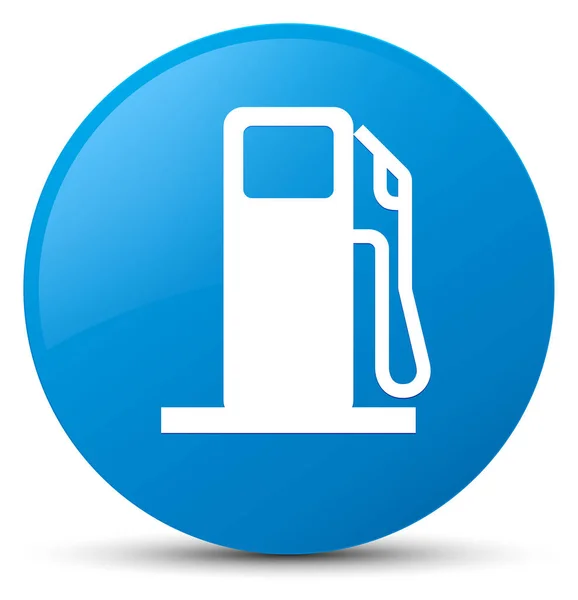 Fuel dispenser icon cyan blue round button — Stock Photo, Image