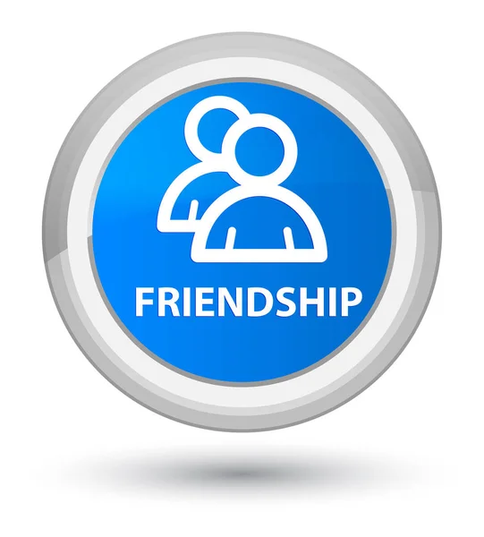 Amizade (ícone de grupo) ciano principal botão redondo azul — Fotografia de Stock
