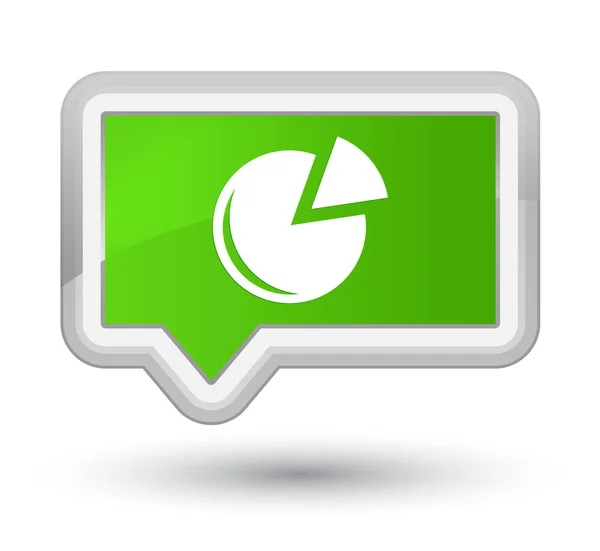 Graph icon prime soft green banner button — Stock Photo, Image