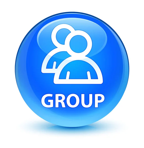 Grupo ciano vítreo botão redondo azul — Fotografia de Stock
