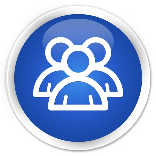 Group icon premium blue round button