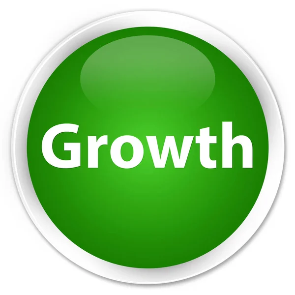 Büyüme premium yeşil yuvarlak düğmesi — Stok fotoğraf