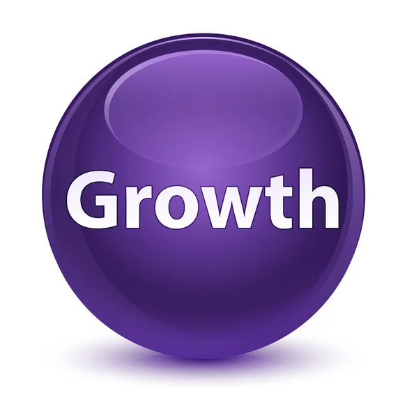 Growth glassy purple round button — Stock Photo, Image