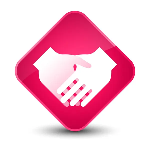 Elegante roze diamant knoop van het pictogram van handdruk — Stockfoto