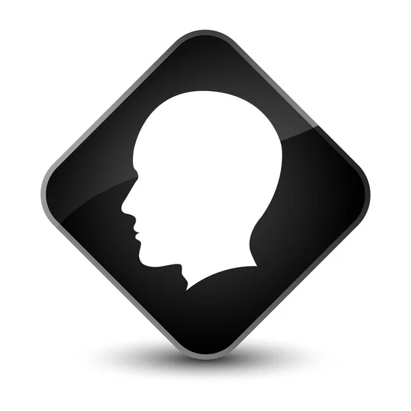 Elegante zwarte diamant knoop van het pictogram van het mannelijke gezicht hoofd — Stockfoto