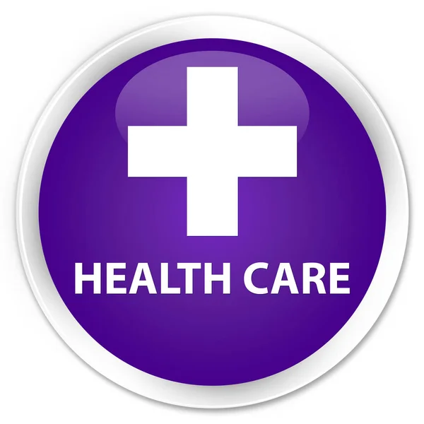 Health care (plus sign) premium purple round button — Stock Photo, Image