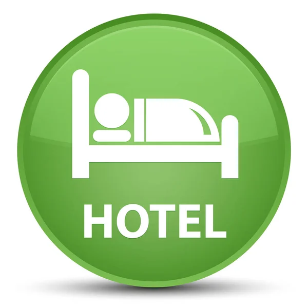 Hotel special soft green round button — Stock Photo, Image