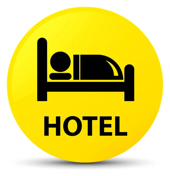 Bouton rond jaune Hotel — Photo