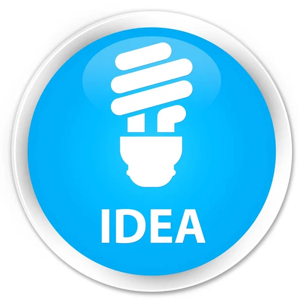 Idea (bulb icon) premium cyan blue round button — Stock Photo, Image