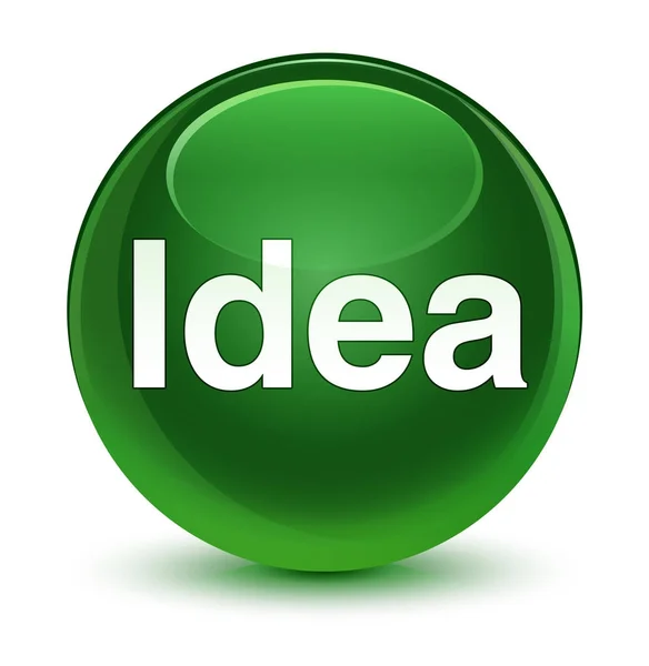 Idea glassy soft green round button — Stock Photo, Image