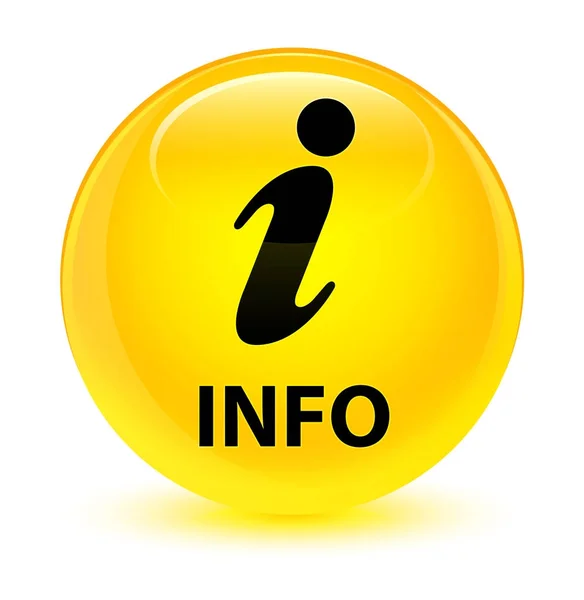 Info glazig gele ronde knop — Stockfoto
