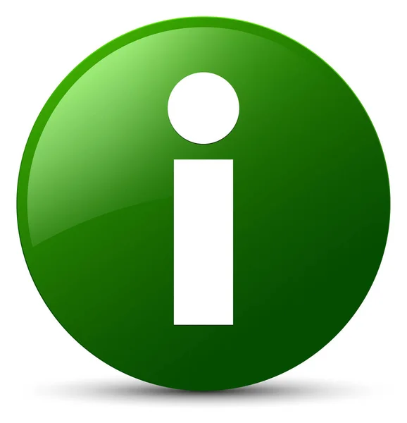 信息图标绿色圆形按钮 — 图库照片