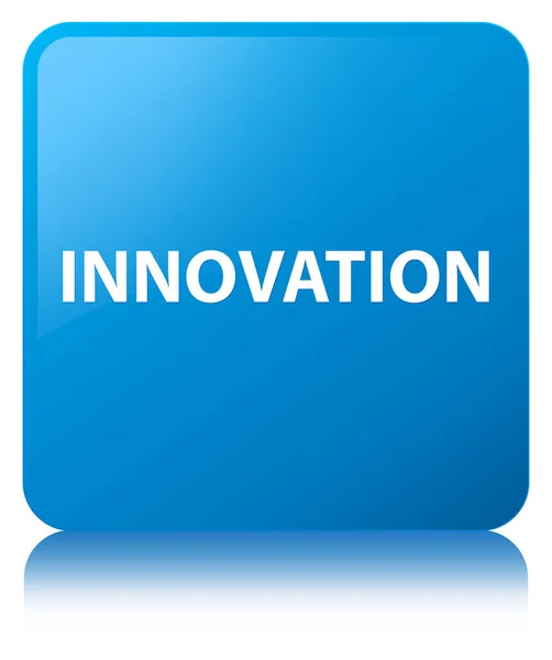イノベーション シアン青い正方形ボタン — ストック写真
